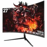 Gawfolk Curved 27 inch Gaming Monitor 165Hz, 144Hz PC Monitor Full HD 1080P, Frameless 1800R Computer Display with FreeSync & Eye-Care Technology