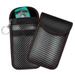Faraday Pouch for Car Keys, 2PCS Car Key Signal Blocker Pouch, Faraday Bag for Keyless Car RFID Blocking, Anti-theft Remote Entry Smart Fobs Prot