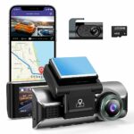 AZDOME 4K Dual Dash Cam with 5GHz WiFi GPS 64GB Card, Front 4K and Rear 1080P Car Dashboard Camera Recorder, 3.19" IPS, Night Vision, Parking Mod