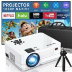 Native 1080P Projector with WiFi and Two-Way Bluetooth, Full HD 9800L Movie Projector for Outdoor Movies, 300" Display Projector 4k Home Theater,