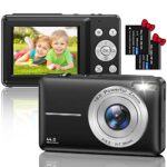Digital Camera, FHD 1080P 44MP Compact Camera 2.4" LCD Rechargeable Mini Cameras Vlogging Camera with 16X Digital Zoom for Kids, Adult, Teenagers