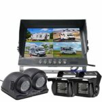 HD 1080P Backup Reversing Camera 9" DVR Monitor System,4 x IR Night Vision Car Front Rear Side View Camera Kit+ 9 inch IPS LCD 4-Split Screen for