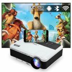Smart LCD Projector 1080P Wifi Bluetooth LED Ceiling Mounted Home Movie Projectors Indoor Outdoor with HDMI USB Audio Built-in Speaker Keystone Z