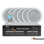 Power Dynamics 8x Speakers Bluetooth Amplifier 100V Line Restaurant Background Music System