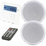 SMART HOME WALL AMP & 2x CEILING SPEAKER KIT – 2x 80W Moisture Resistant Speakers & Mini Wall Mounted Bluetooth Amplifier Stereo HiFi Kitchen – W