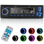 Avylet 7 LED Colors Car Stereo Handsfree Calling Bluetooth 5.0 Car Radio, Stereo & Clock, 4X60W FM Radio USB/AUX in/MP3/WMA/WAV/SD MP3 Player, Wi