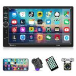 Double Din Car Stereo 7 inch Touch Screen 2 Din Radio Support Mirror Link Bluetooth USB SWC FM AUX TF Card + Backup Camera + Remote Control