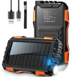 Solar Power Bank Portable Charger, 42800mAh Huge Capacity External Battery Pack, PD18W QC 3.0 Phone Charger, 3A USB-C Fast Charging Battery Charg