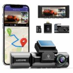 AZDOME 3 Channel Dash Cam 2K+1080P+1080P with 5G Wi-Fi GPS Front Rear and Inside Three Way Triple Car Camera, IR Night Vision, 24H Parking Mode,