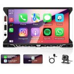 Double Din Car Stereo with Wireless Apple CarPlay Android Auto, Car Radio with 7 inch Touchscreen, Bluetooth Car Audio Receiver with Mirror Link,