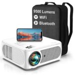 Projector, TOPTRO WiFi Projector 4K 5G Bluetooth Projector, 10000LM Native 1080p Full HD Video Projector, 4P/4D Keystone/Zoom ±50°, 350" Display