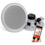 PYLE 6.5” Pair Bluetooth Flush Mount In-wall In-ceiling 2-Way Speaker System Quick Connections Changeable Round/Square Grill Polypropylene Cone &