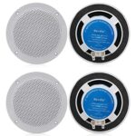 Herdio 4 Inches 320W Ceiling Speakers,2 Way Flush Mount Ceiling Speakers For Bathroom Kitchen Home Theater, Covered Porches,compatible with Bluet