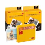 KODAK Mini 3 Retro 4PASS Portable Photo Printer (3x3) + 68 Sheets Bundle, Yellow