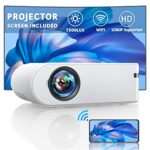 Mini Projector,YABER Wifi Phone Projector 7500 Lumens 1080P Full HD supported,Home Theater movie Projector Compatible with TV Stick, IOS/ Android