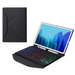 Tablet Accessories B500S Diamond Texture Triangle Back Holder Splittable Bluetooth Keyboard Leather Tablet Case with Backlight for Samsung Galaxy