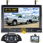 Reversing Camera Wireless HD 1080P 7 Inch DVR Touch Key Monitor Rear View Cam Kit 4 Channel Split Screen for Van Trailer Caravan Motorhome Infrar