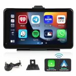 Wireless Apple CarPlay Portable Car Stereo with Bluetooth, Wireless Android Auto Car Radio with 7 Inch Touchscreen Voice Control 32GB TF Card AUX
