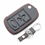 Happyit Leather Car Key Cover Cases for Land Rover Range Rover Sport LR3 Discovery 3 Buttons Folding Remote