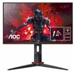 AOC Gaming 24G2U5 - 24 Inch FHD Monitor, 75Hz, 1ms, IPS, AMD FreeSync, Height Adjust, Speakers, USB Hub, Low Input Lag (1920x1080@ 75hz, 250cd/m²