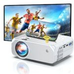 Mini WiFi Projector, 10 inch Outdoor Wireless Movie Projector, Full HD 1080P Decoding, 6500 Lumens, Native 720P, Small Garden Projector for Smart