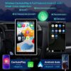 XTRONS Android 12 Universal Double Din Car Stereo, 10.1 Inch Rotatable QLED Touch Screen Car Radio Player, Octa Core 8GB+128GB GPS Navigation Bui