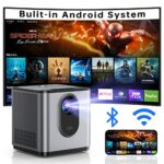 Projector Built-in Android System, 5G WiFi Bluetooth Projector,4K Supported,Small Projector with Zoom Function,Outdoor Video Projector with HDMI/