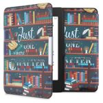 kwmobile Case Compatible with Amazon Kindle Paperwhite Case - eReader Cover - Library Motto Multicolor