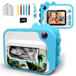 Instant Print Camera for Kids,Upgrade 2.4''1080P HD,Video Camera, No Ink Thermal Digital Camera with 32GB SD Card, 3 Rolls of Printing Paper,5 Co