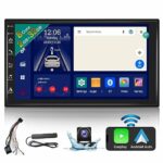 8 Core 2GB+32GB Double Din Android Car Stereo Wireless Apple CarPlay Android Auto Mirror Link 7" HD IPS Touchscreen Car Radio with Sat Nav WiFi D