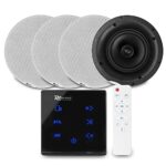 Power Dynamics Powerline Bluetooth Ceiling Speaker Set with 4x FCS8 8" and A100B In-Wall Amplifier - Premium Home Audio Hi-Fi Music System