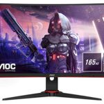 AOC Gaming C24G2AE - 24 inch FHD Curved Monitor, 165Hz, 1 ms MPRT, VA, AMD FreeSync, Speakers, Low Input Lag (1920x1080@ 165Hz, 250 cd/m², HDMI/D