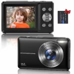 Digital Camera, 1080P HD 44MP Kids Digital Camera,2.4" LCD Screen Rechargeable Compact Camera with 16X Digital Zoom Camera for Kids, Boys Girls,