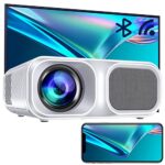 Projector 4K, Native 1080P 5G WiFi Projector, 4K Support, Bluetooth 5.1 Video Projector, 9800 Lumens, Compatible with HDMI USB VGA AV TF, Smartph