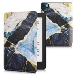 kwmobile Case Compatible with Kobo Aura Edition 2 Case - eReader Cover - Marble Gold/White/Blue
