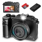 Digital Camera,4K 48MP Autofocus Video Camera with Wide Angle & Macro Lens 18X Zoom Dual-lens Selfie Function,Powerful Travel Camera for Photogra