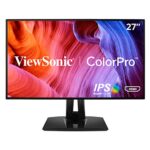 ViewSonic VP2768 27-inch WQHD Professional Monitor with 100% sRGB, Delta E<2, MST DaisyChain, Hardware Colour Calibration, HDMI, DisplayPort, Min
