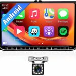 CAMECHO Android Apple Carplay Car Stereo for VW Golf 5 Golf 6 Polo Skoda Seat 9 Inch Touch Screen Bluetooth Double Din Car Stereo with Backup Cam