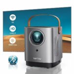Mini Projector TOPTRO Portable Projector Support Full HD 1080P, 9800 Lumens, 5G WiFi Bluetooth Video Projector with Touch Screen Buttons, Home Mo