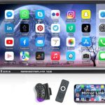 CAMECHO Double Din Car Stereo Bluetooth 7 Inch Touch Screen Radio with USB SD AUX FM Receiver Support Mirror Link for IOS Android Phone/Steering