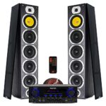 Fenton SHFT57 HiFi Tower Speakers and Stereo Amplifier Bluetooth MP3 Home Music System