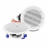 Power Dynamics Wireless Streaming Bluetooth Ceiling Mount Speakers Built-In Amplifier 8" 60w