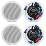 Herdio 5.25 Inche Ceiling Speakers, 600 Watts Flush Mount Compatible with Bluetooth Speakers for Living Room, Bedroom, Bathroom, Home Theater, Co