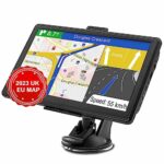 7 inch UK Sat Nav with 2023 UK Europe Maps, GPS Navigation Navigator for Car Truck Lorry, Lifetime Free Updates, Support Postcode Search, Speed C