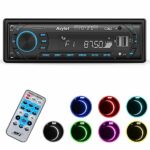 Avylet Bluetooth 5.0 Car Radio, Car Stereo Handsfree Calling Stereo & Clock, FM/AM Radio USB/AUX in/MP3/SD MP3 Player, 7 LED Colors