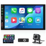 Car Radio Double Din Car Stereo Apple Carplay, Rimoody 7 Inch Touch Screen Car Radio with Bluetooth FM Radio Mirror Link TF/USB/AUX Input SWC Car