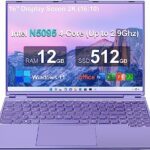 AOCWEI 16" Laptop 12+512GB Windows 11 N5095 (Up to 2.9Ghz) 4-Core PC with Cooling Fan 1920 * 1200 2K Screen Dual WiFi Support 2.5" HDD 1TB SSD Ex