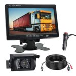 DIGOT Reversing Camera Kit, 7'' Monitor Rear View Mirror Camera IP68 Waterproof Night Vision, 12V-24V Park Assist for Truck Car Large Vehicle Van