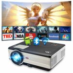 1080P Smart Projector with Wifi and Bluetooth,LCD Home Theater Projector 6500 Lumen,Wireless Movie Projector Built in Apps,Compatible with iOS/An