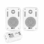 Power Dynamics Bluetooth Wall Speakers and Bluetooth Amplifier System Indoor Outdoor 3 Inch White
